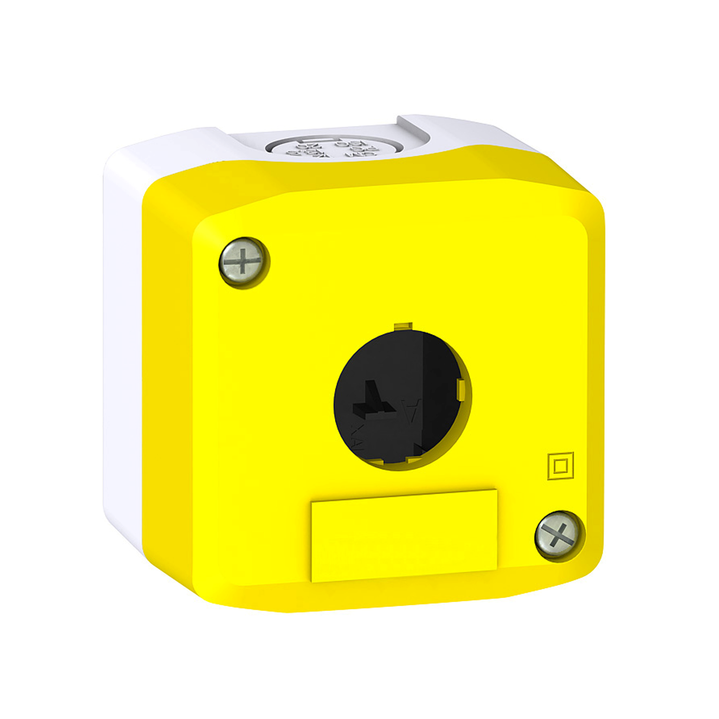 Schneider Electric-XALFK01-Harmony - Boite vide 1 trou dia 22mm couvercle jaune et fond gris clair