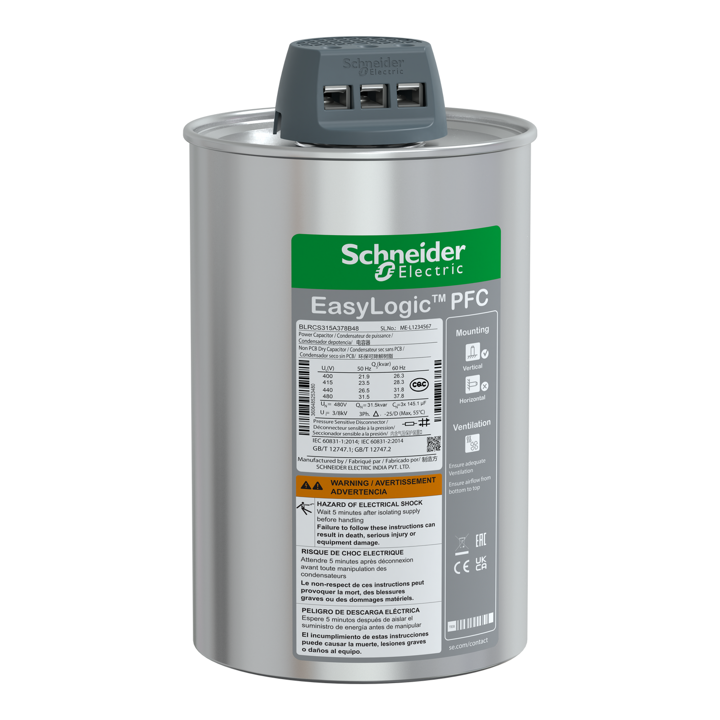 Schneider Electric-BLRCS315A378B48-VarPlusCAN condensateur SDY 31.5kvar 480V