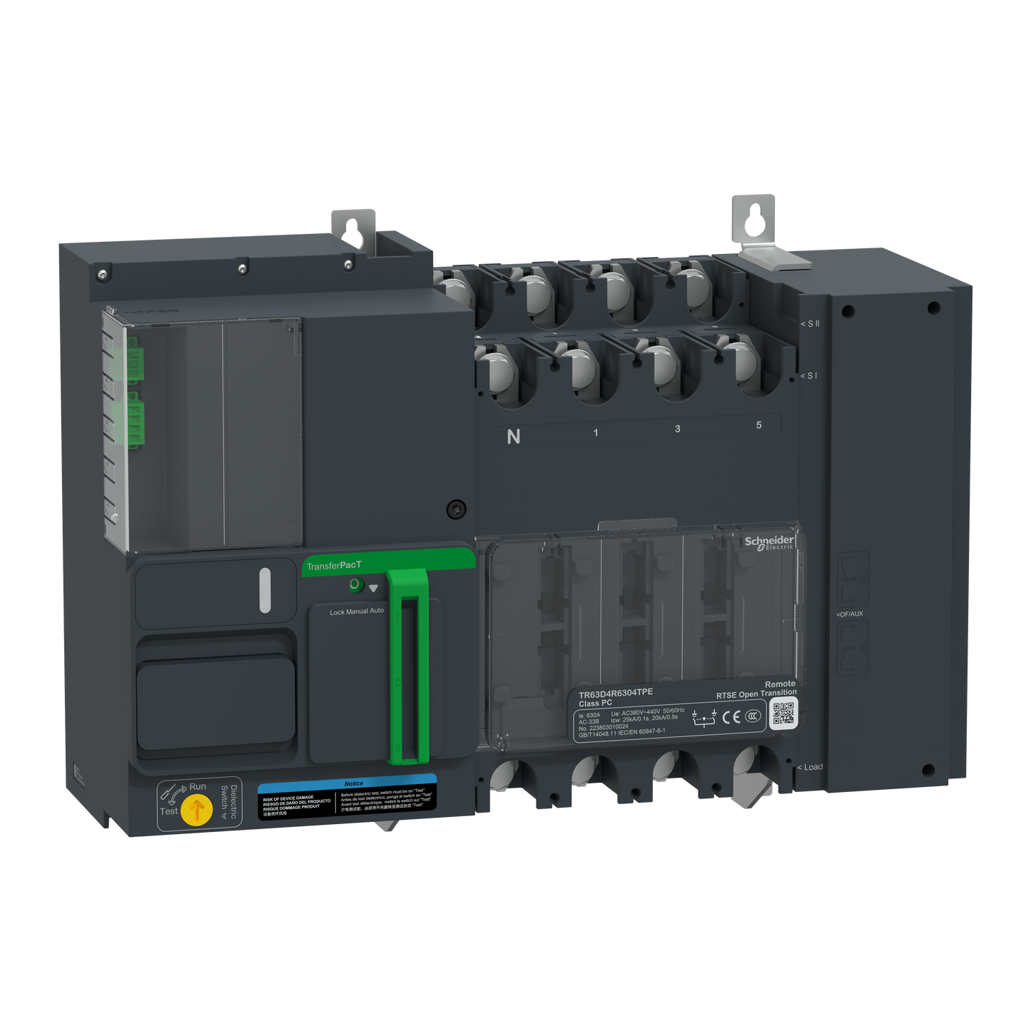 Schneider Electric-TR63D4R3204TPE-TransferPacT TR630 - inverseur de sources - télécommandé - 320A - 4P - 400Vca