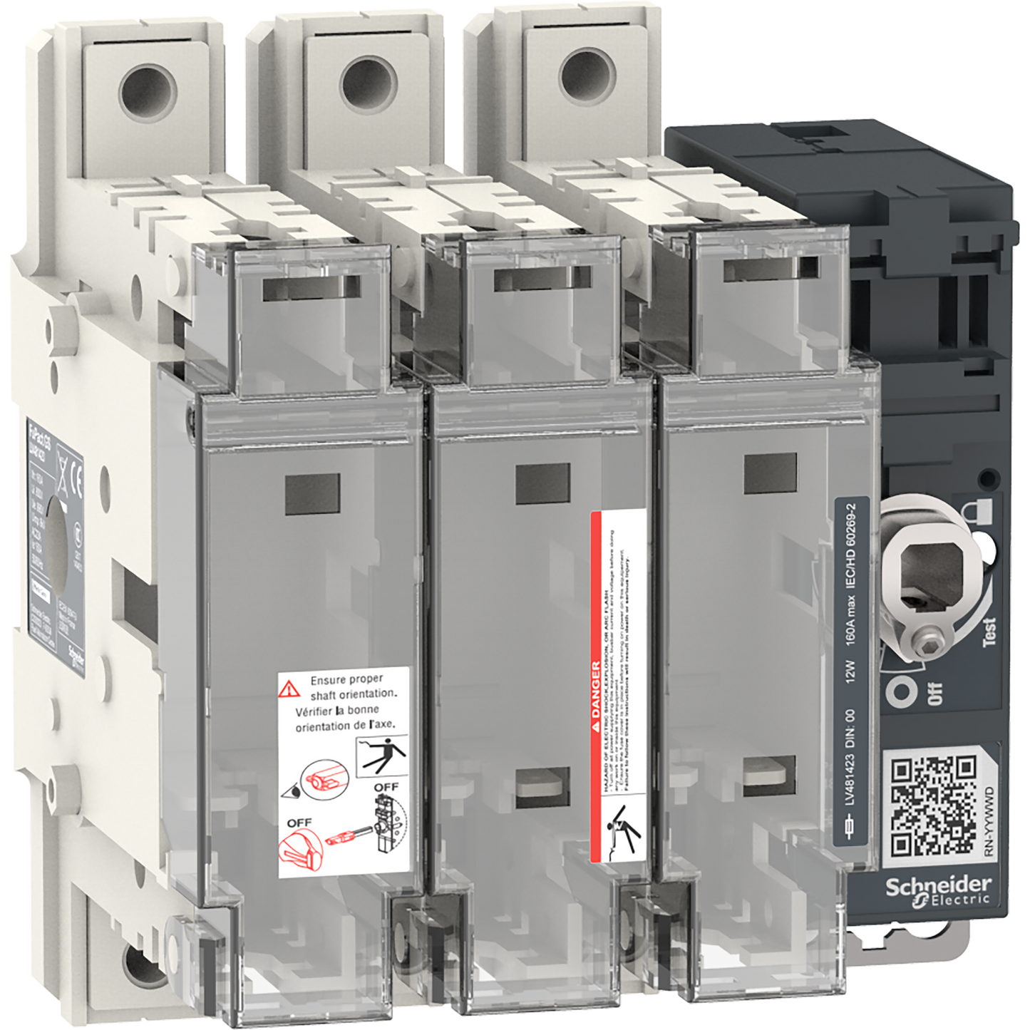 Schneider Electric-LV481423-FuPact GS - interrupteur sectionneur fusible - 160A - 3P - DIN 00/000 - F&R CTRL