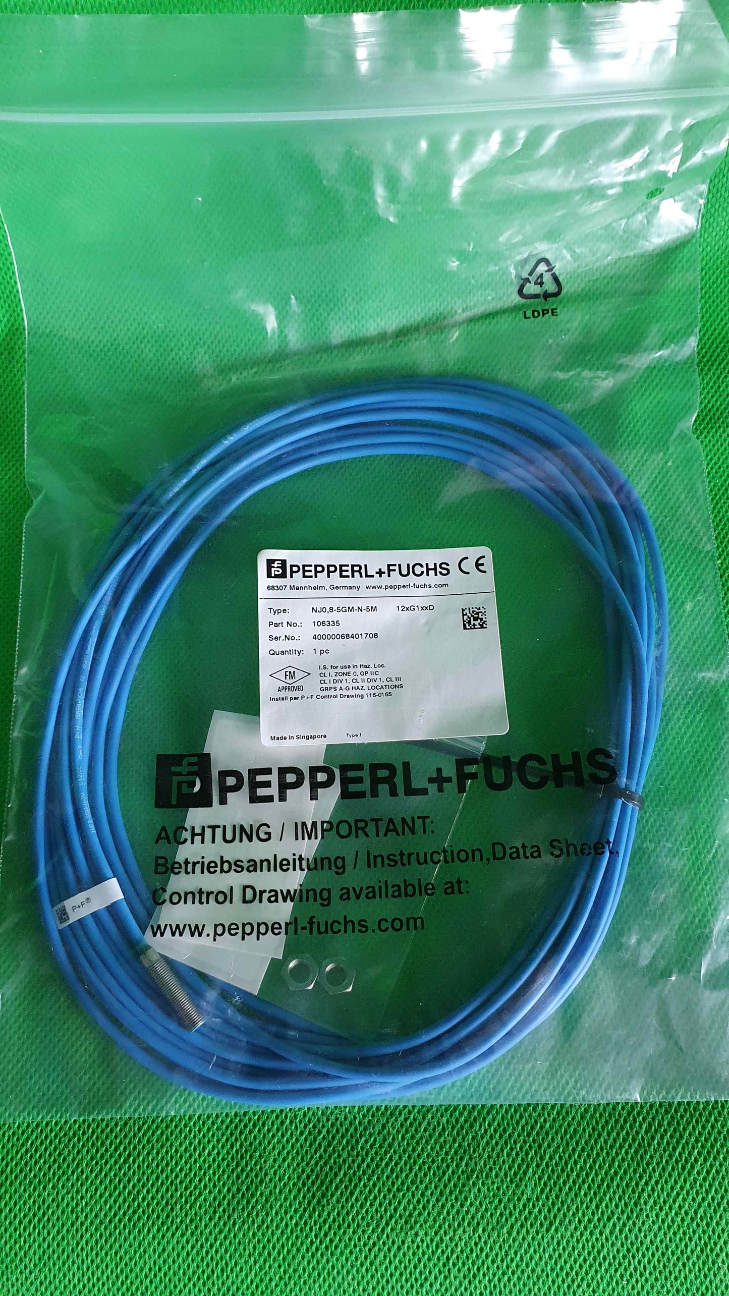 PEPPERL + FUCHS-NJ0,8-5GM-N-5M/NJ085GMN5M