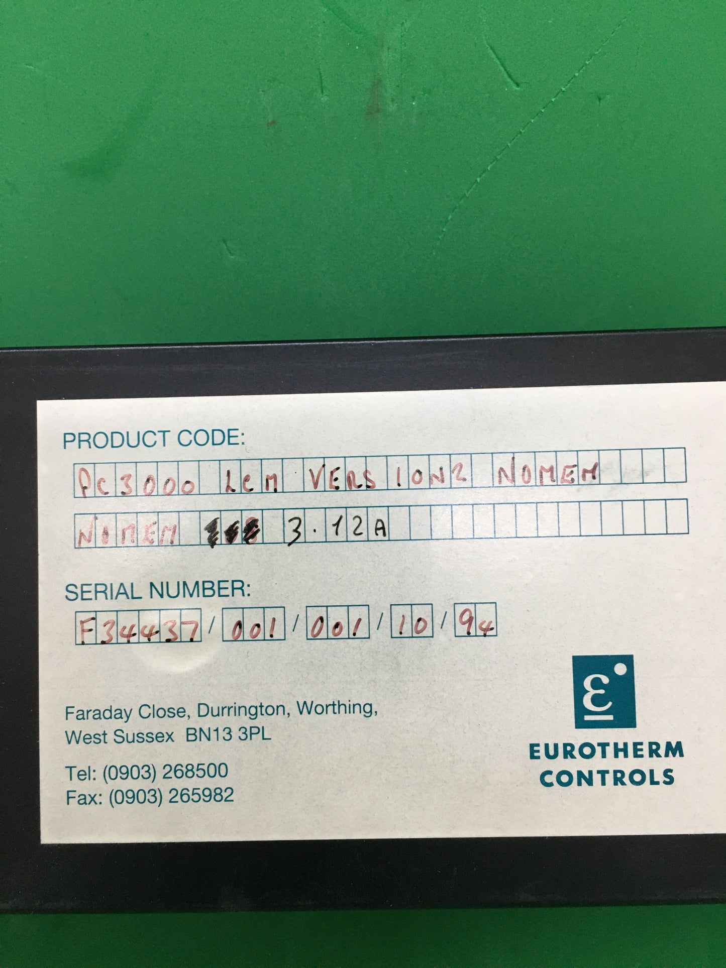 EUROTHERM-PC3000 LCM VERSION2 NOMEM/PC3000LCMVERSION2NOMEM