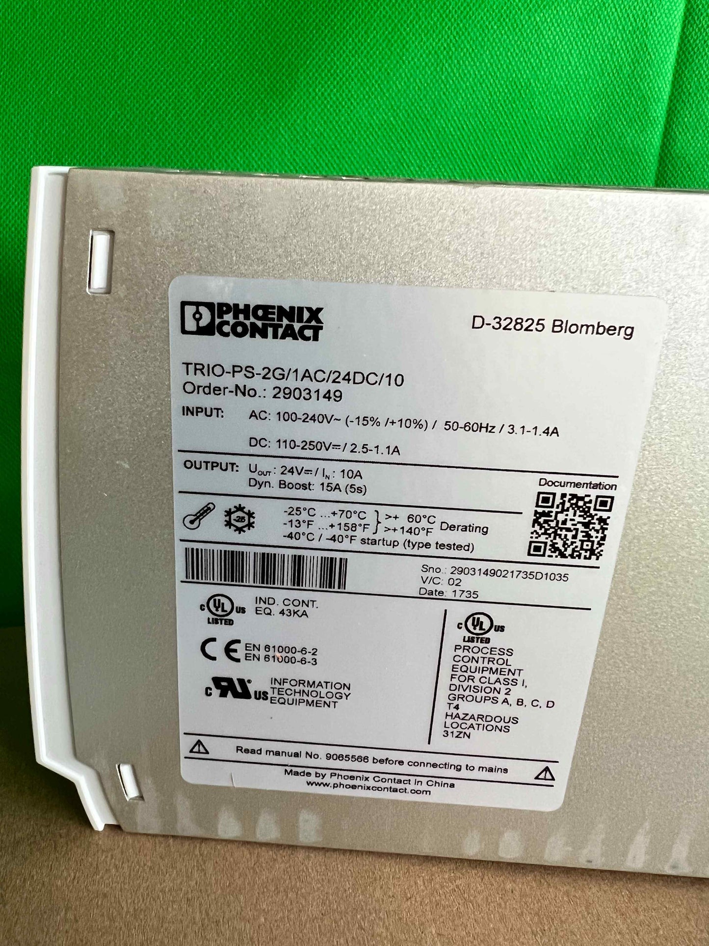 Pheonix Contact-TRIO-PS-2G 1AC 24DC 10/TRIOPS2G1AC24DC10