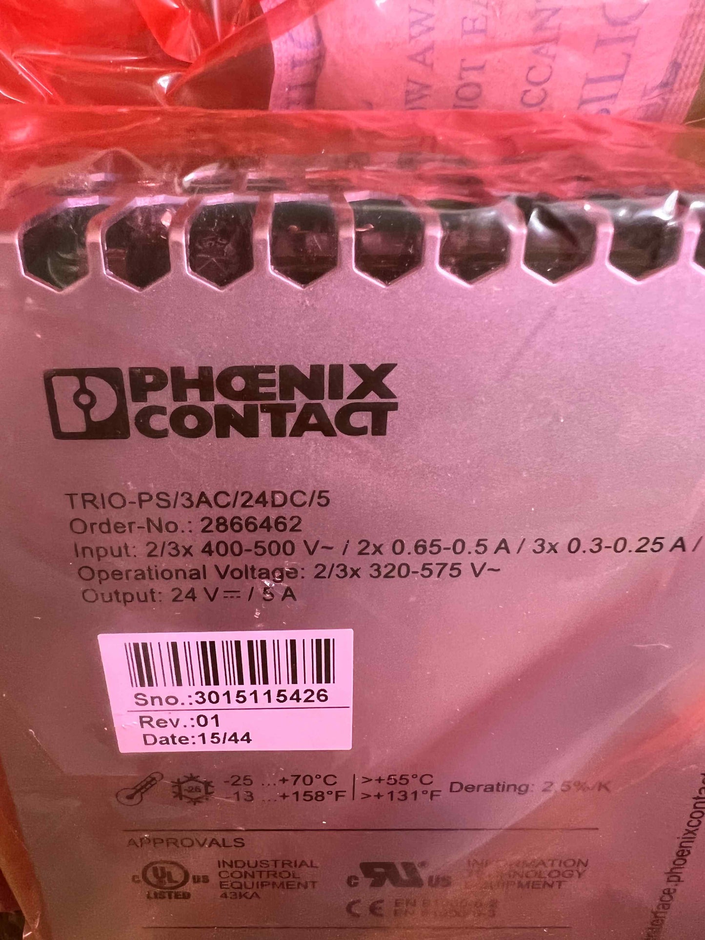 Pheonix Contact-TRIO-PS 3AC 24DC 5/TRIOPS3AC24DC5