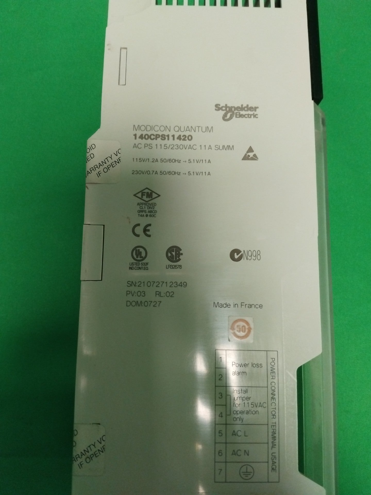 Schneider-Electric 140CPS11420 140CPS11420 Defective