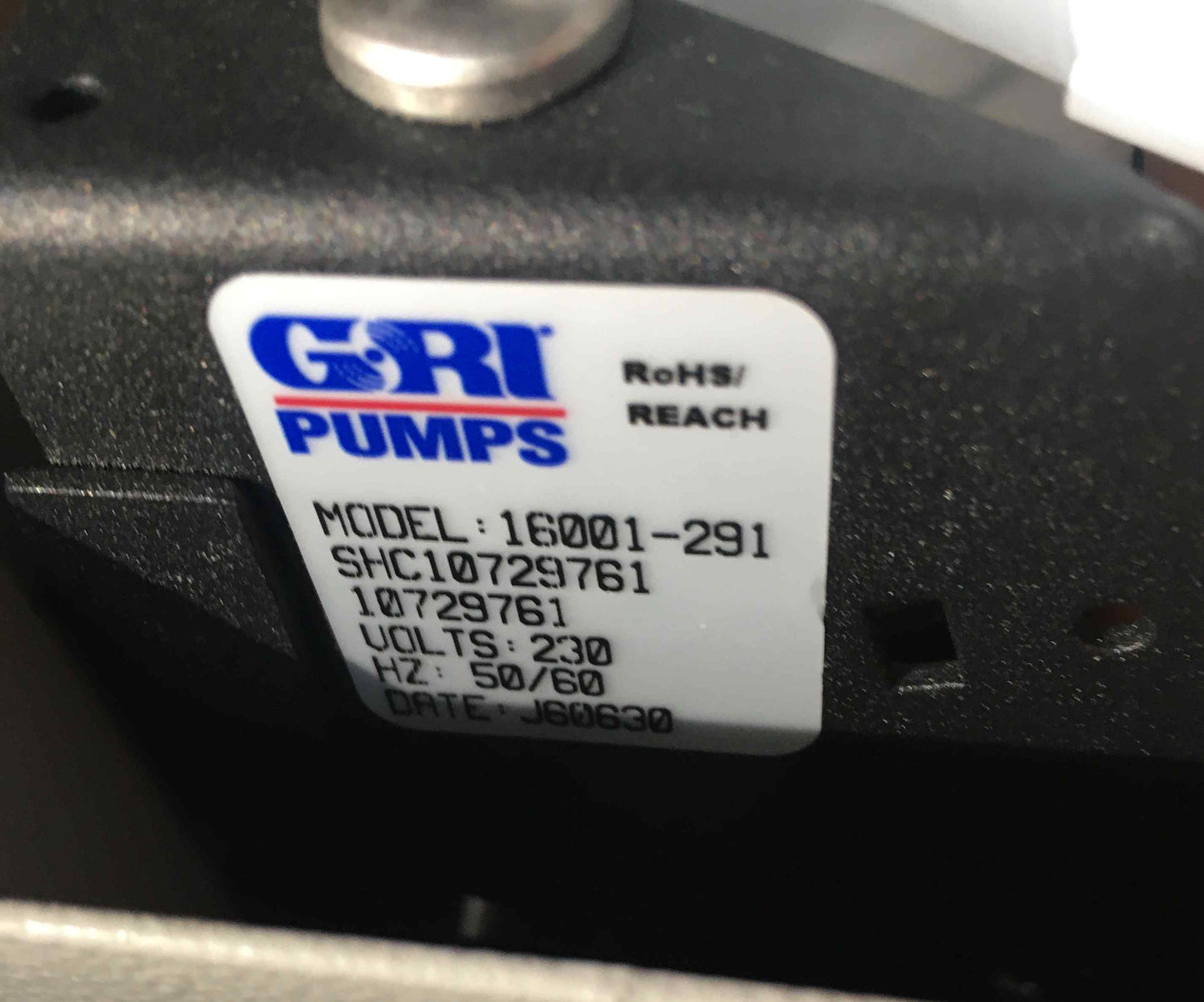 GRI PUMPS 16001-291 SHC10729761 16001291SHC10729761 WITHOUT ORIGINAL PACKAGING