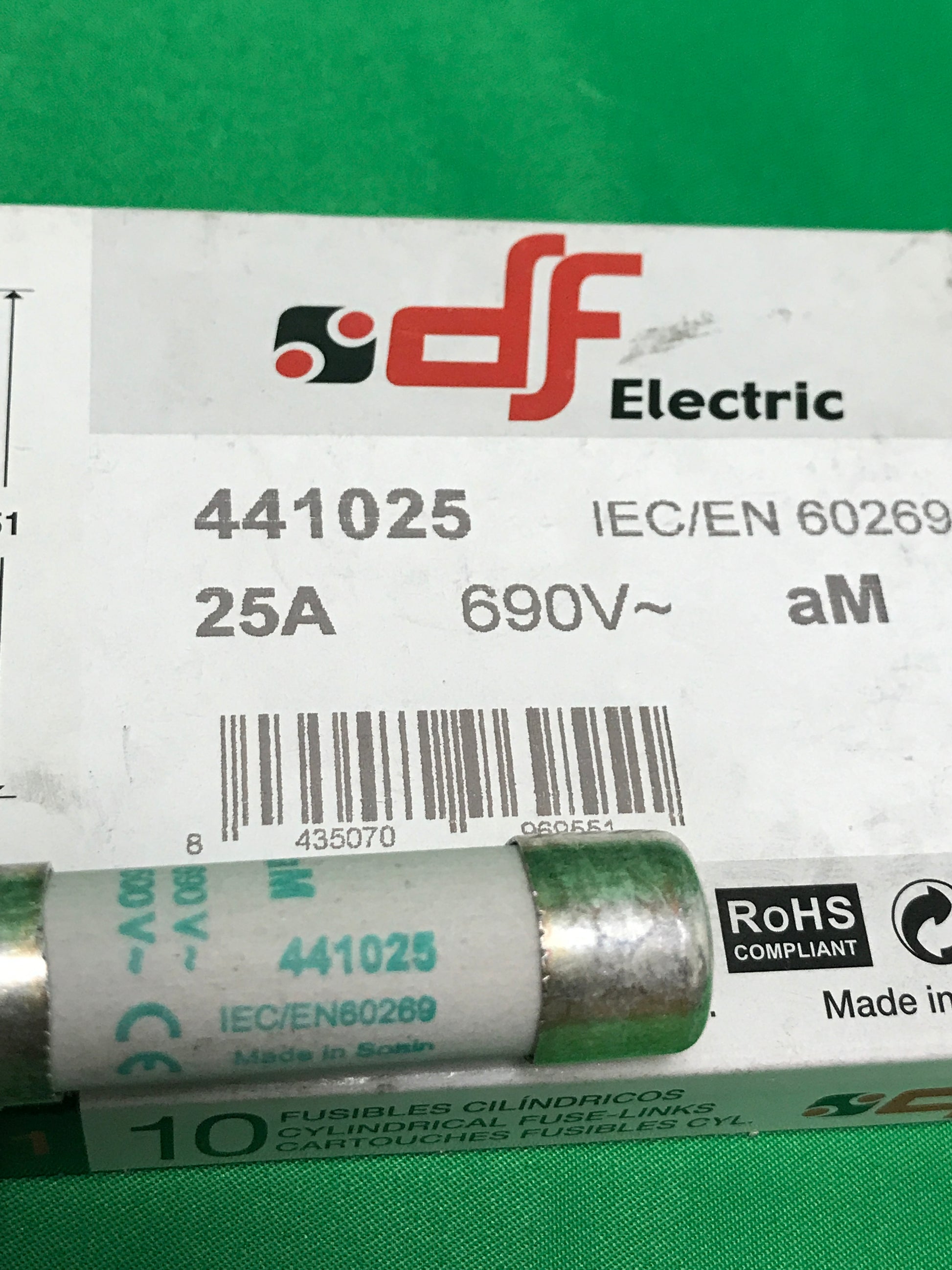 DF ELECTRIC 441025 441025 6 units IEC/EN 60269 OPEN BOX