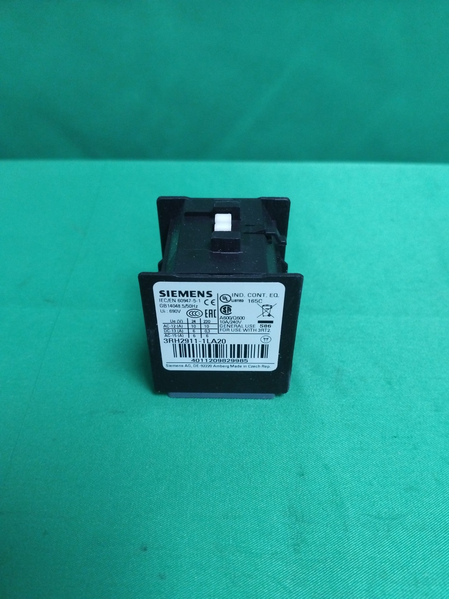 SIEMENS 3RH2911-1LA20 3RH29111LA20 AUXILIARY SWITCH BLOCK