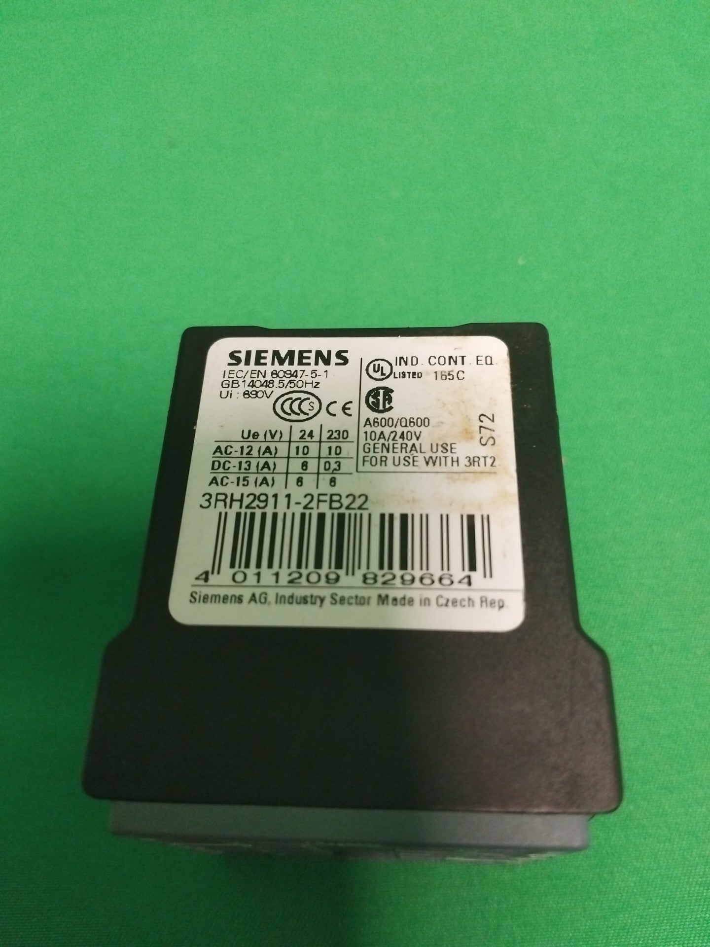 SIEMENS 3RH2911-2FB22 3RH29112FB22 BLOC INTERRUPTEUR AUXILIAIRE