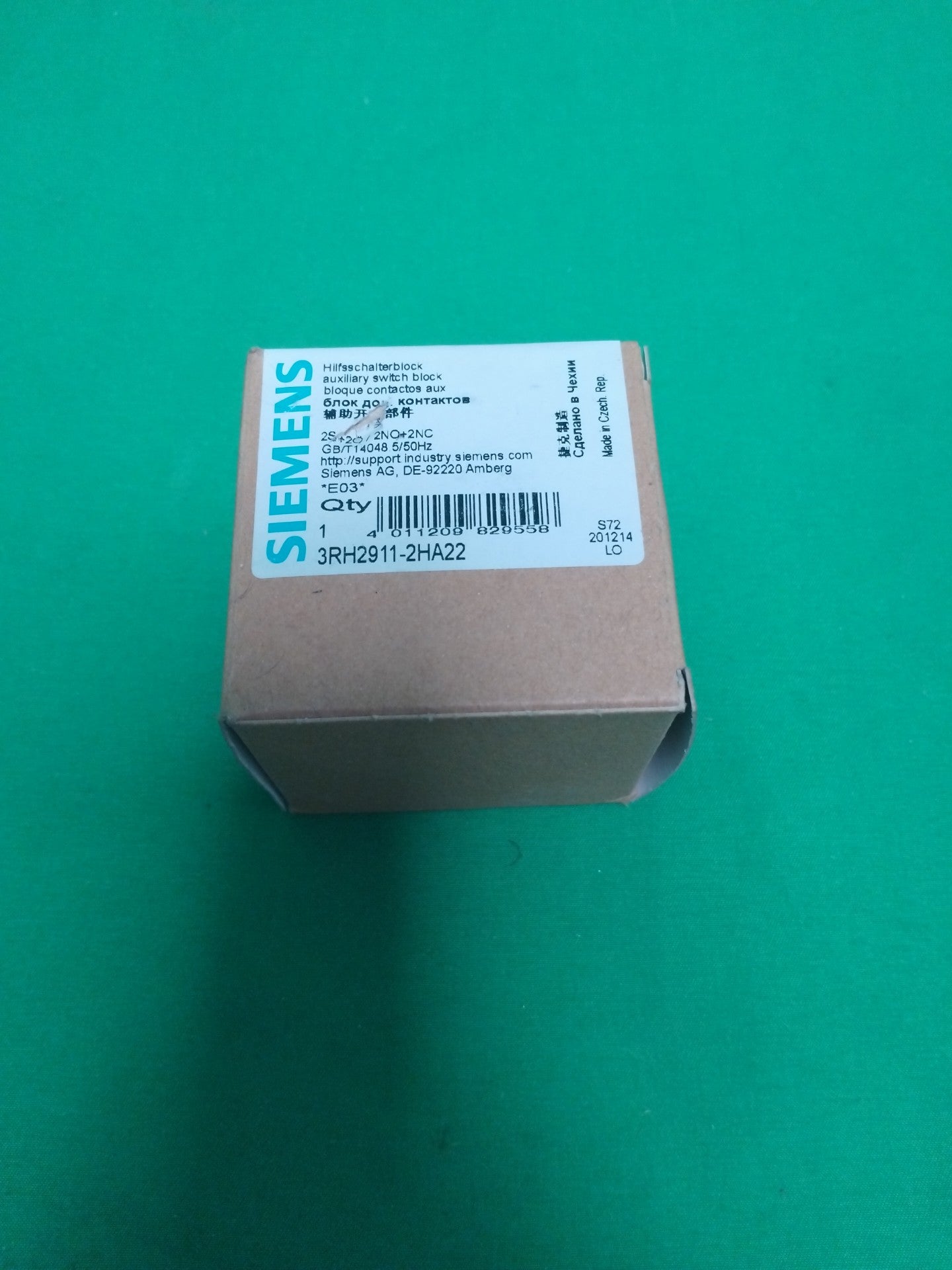 SIEMENS 3RH2911-2HA22 3RH29112HA22 AUXILIARY SWITCH BLOCK