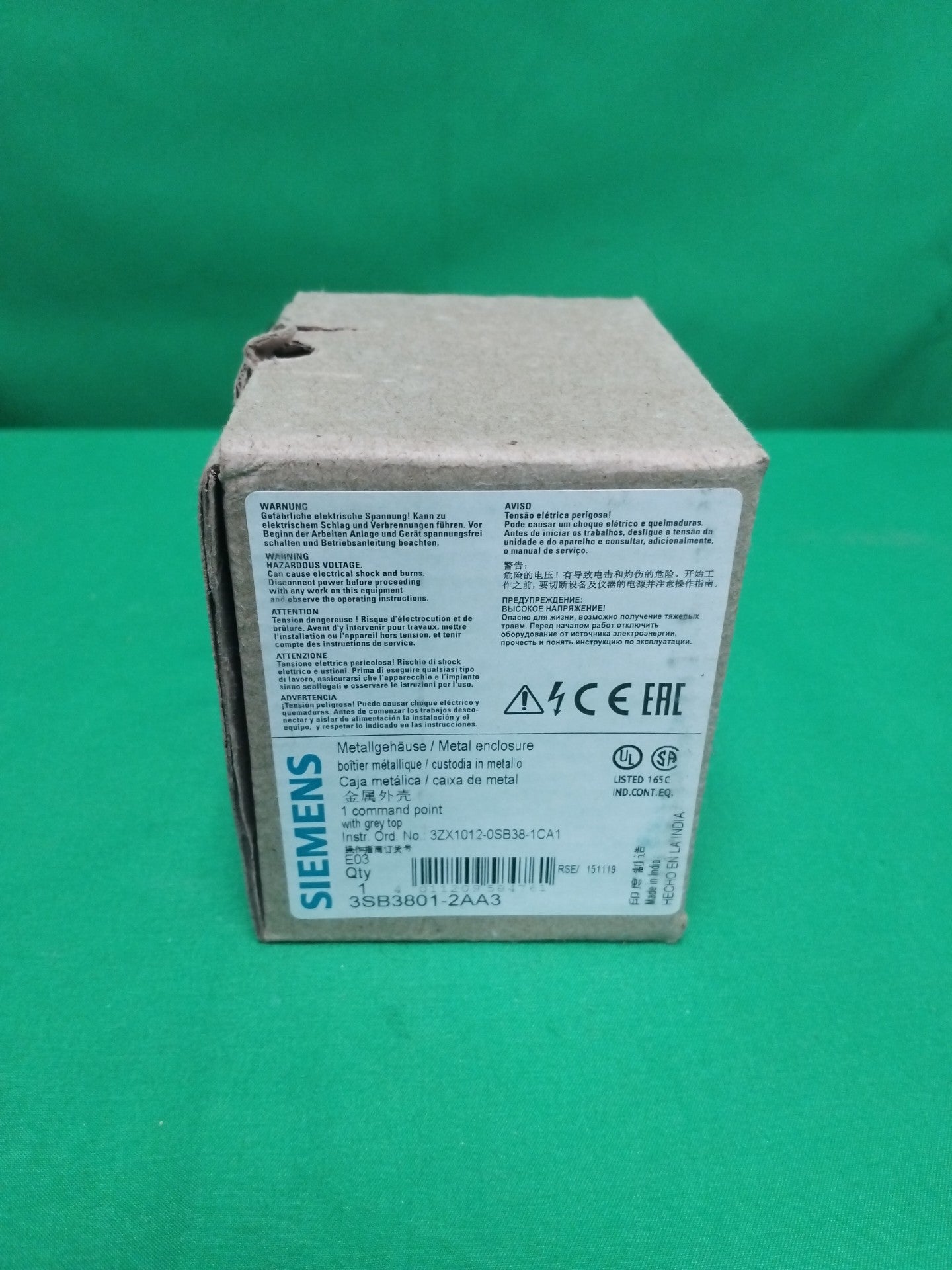 SIEMENS 3SB3801-2AA3 3SB38012AA3 BOITIER METALLIQUE