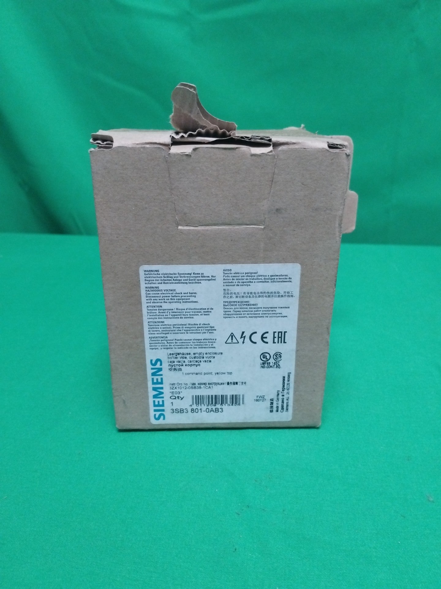 SIEMENS 3SB3 801-0AB3 3SB38010AB3 BOITIER VIDE