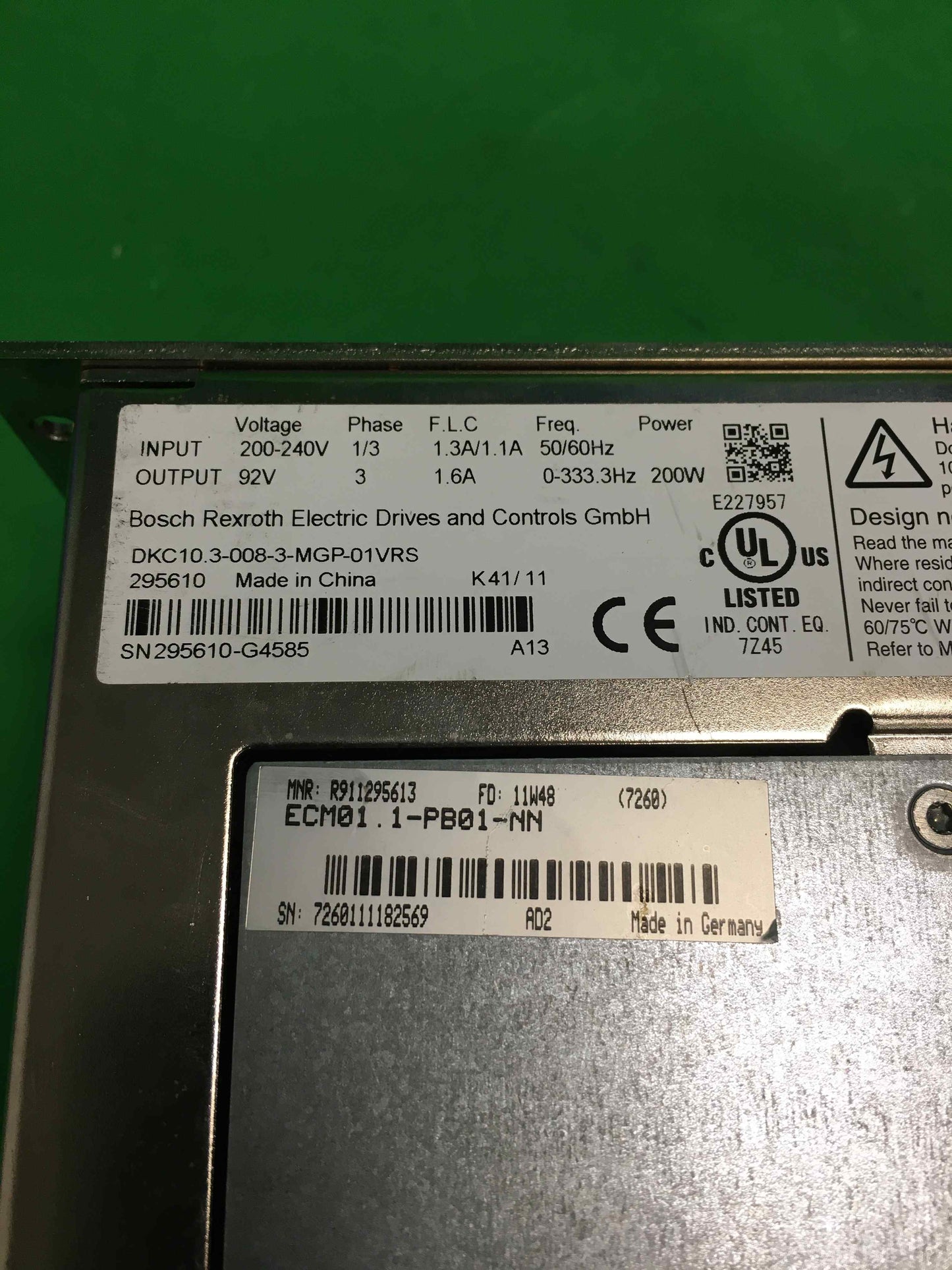 BOSCH REXROTH ELETRIC AND CONTROLS GMBH-DCK10.3-008-3-MGP-01VRS/DCK1030083MGP01VRS