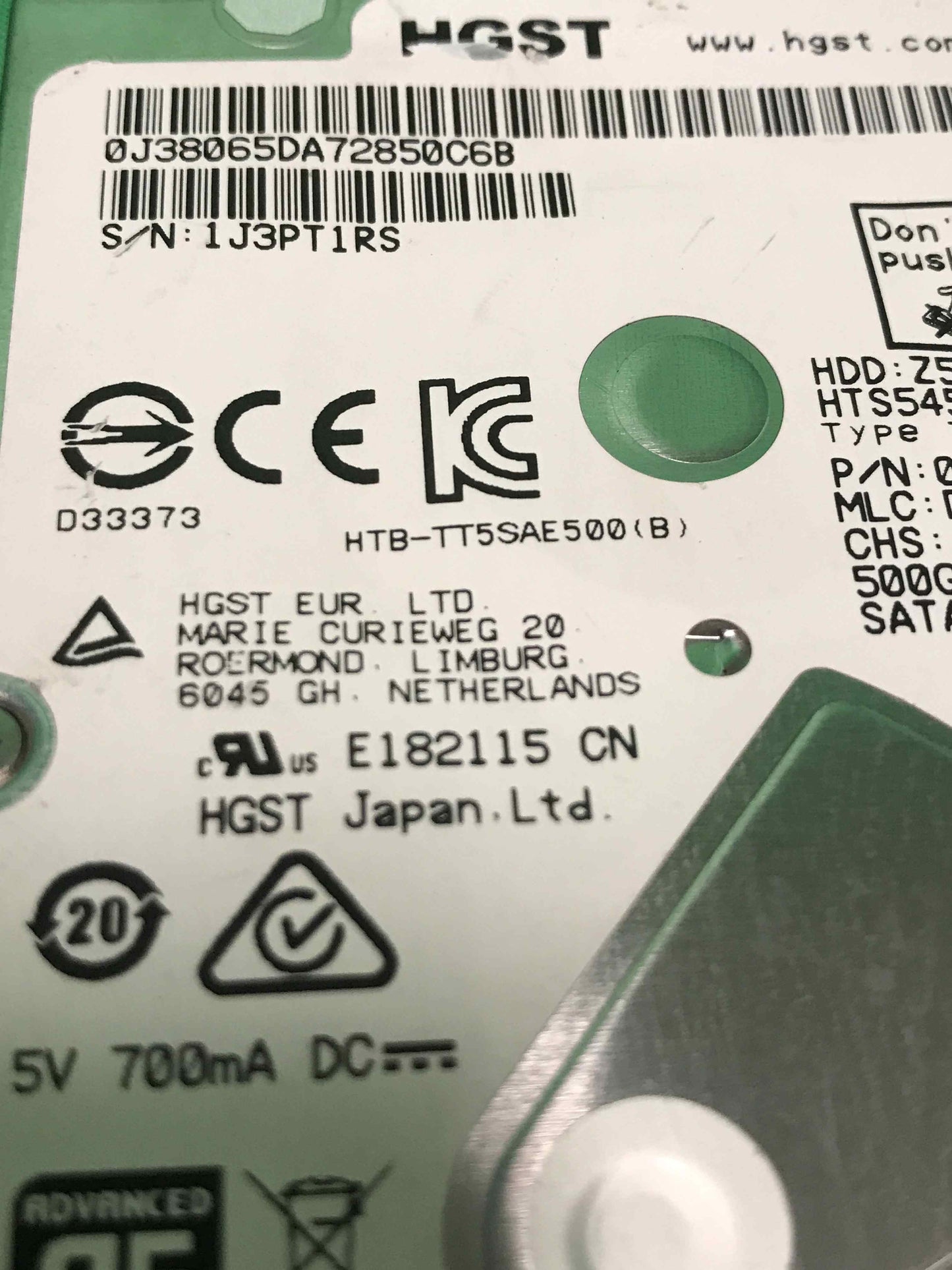 HGST-HTB-TT5SAE500/HTBTT5SAE500