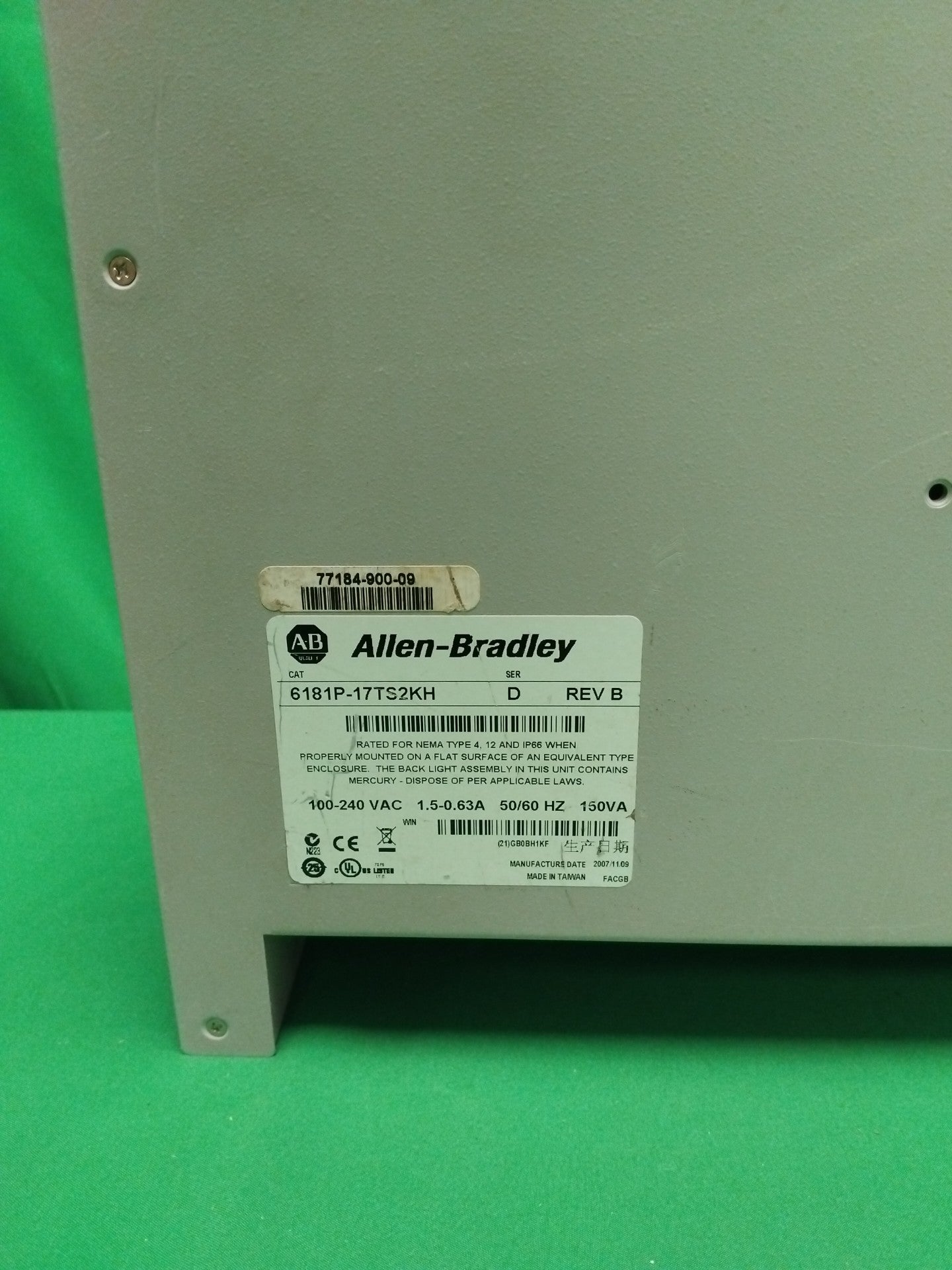 Allen Bradley 6181P-17TS2KH 6181P17TS2KH
