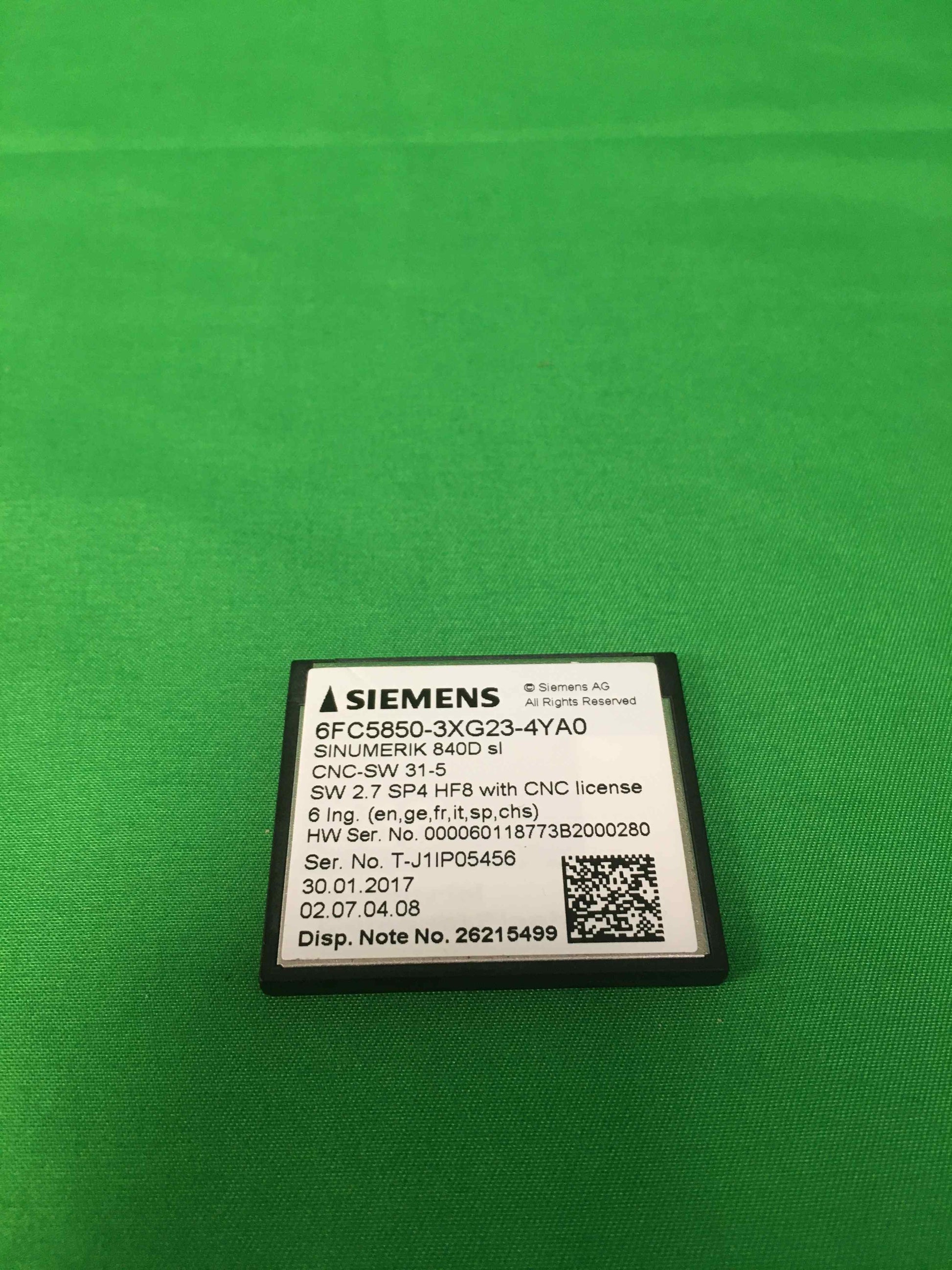 Siemens 6FC5850-3XG23-4YA0 6FC58503XG234YA0 WITHOUT ORIGINAL PACKAGING