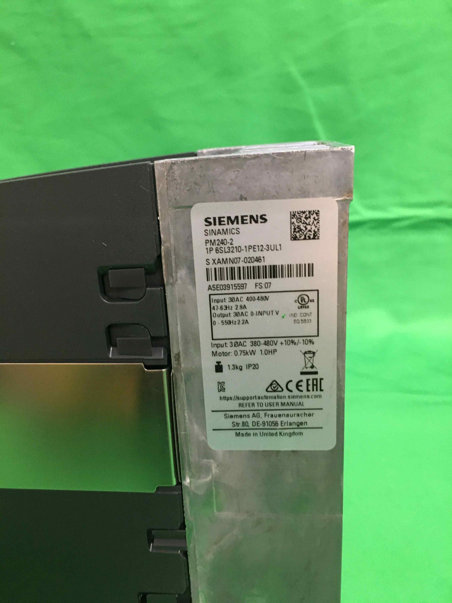 Siemens 6SL3210-1PE12-3UL1 6SL32101PE123UL1