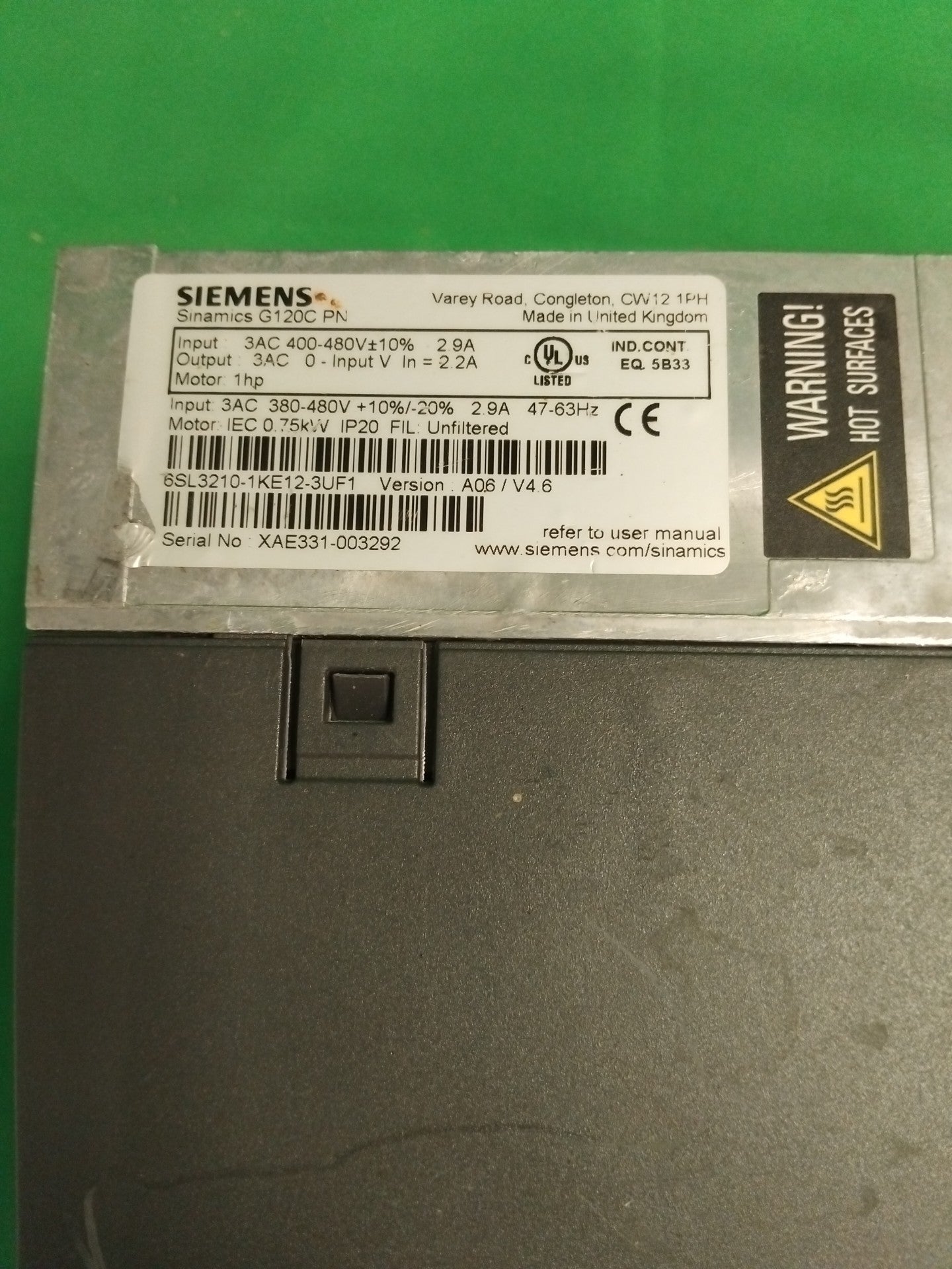 Siemens 6SL3210-1KE12-3UF1 6SL32101KE123UF1 A06/V4.6