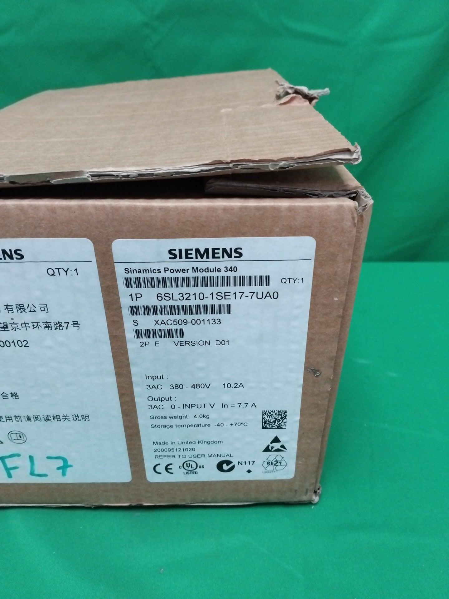 Siemens 6SL3210-1SE17-7UA0 6SL32101SE177UA0