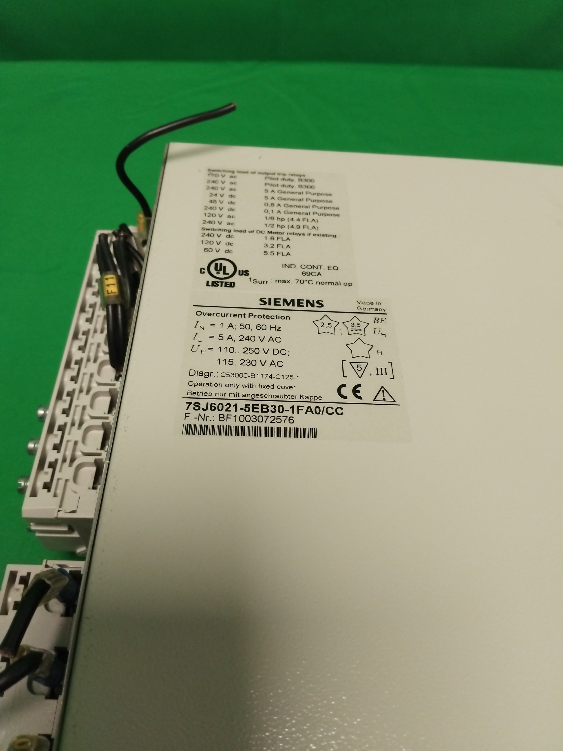 Siemens 7SJ6021-5EB30-1FA0/CC 7SJ60215EB301FA0CC