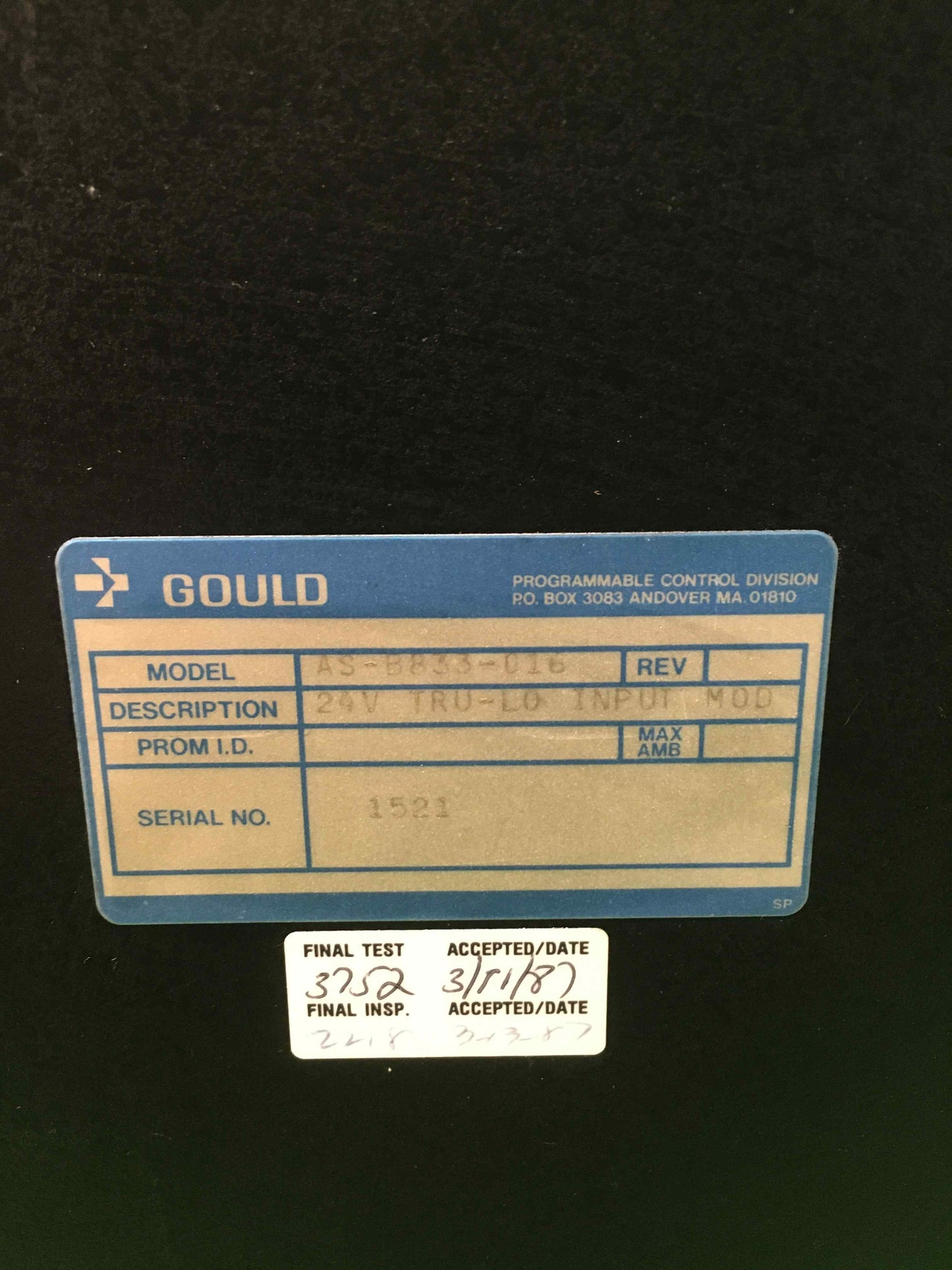 GOULD AS-B833-016 ASB833016