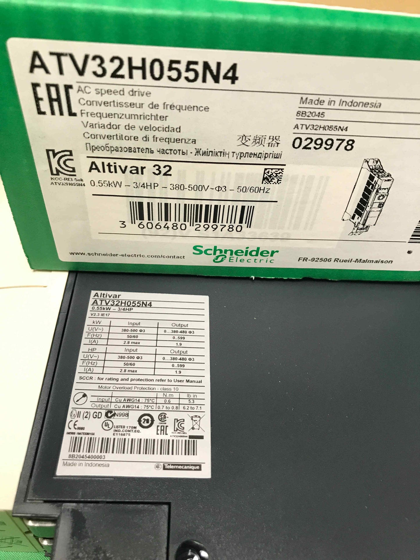 SCHNEIDER ELECTRIC ATV32H055N4 ATV32H055N4 ( 18 months warranty )