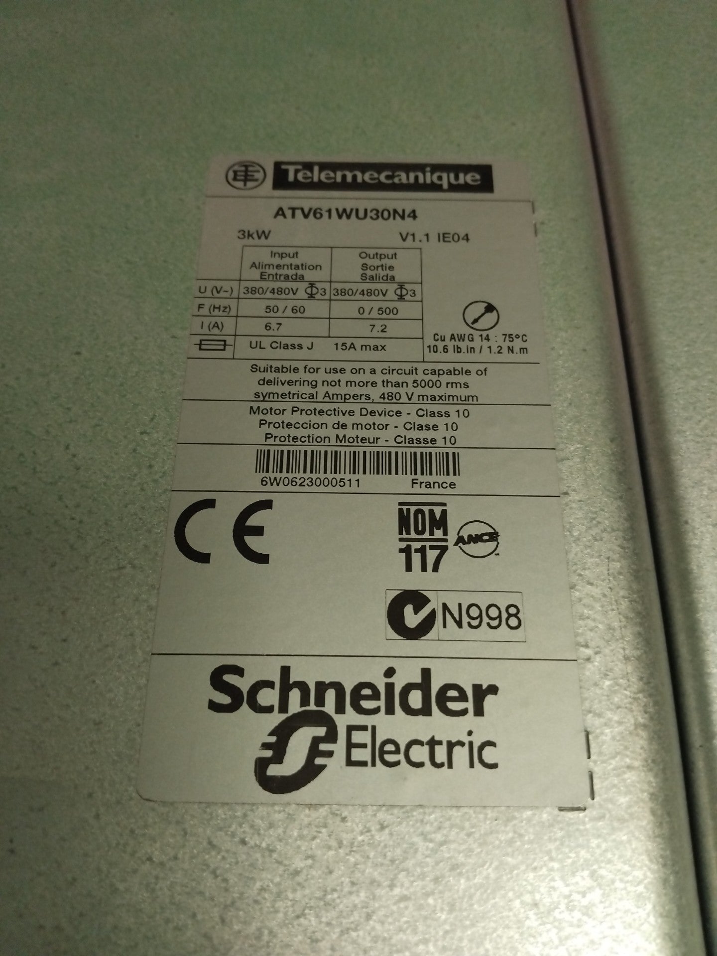Schneider-Electric ATV61WU30N4 ATV61WU30N4 Defective