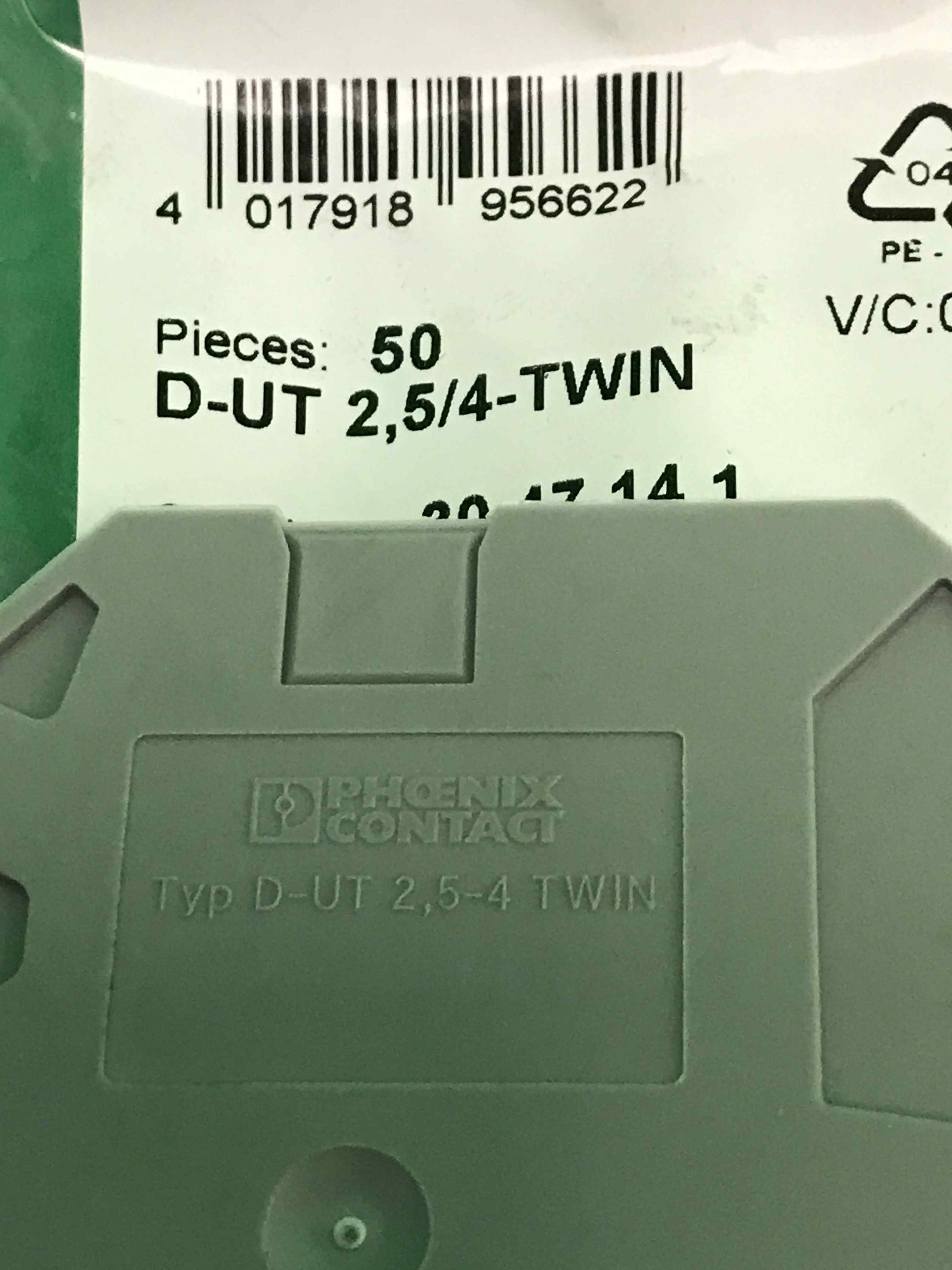 PHOENIX CONTACT D-UT 2.5 4-TWIN DUT254TWIN 1 BOX OF 50 UNITS