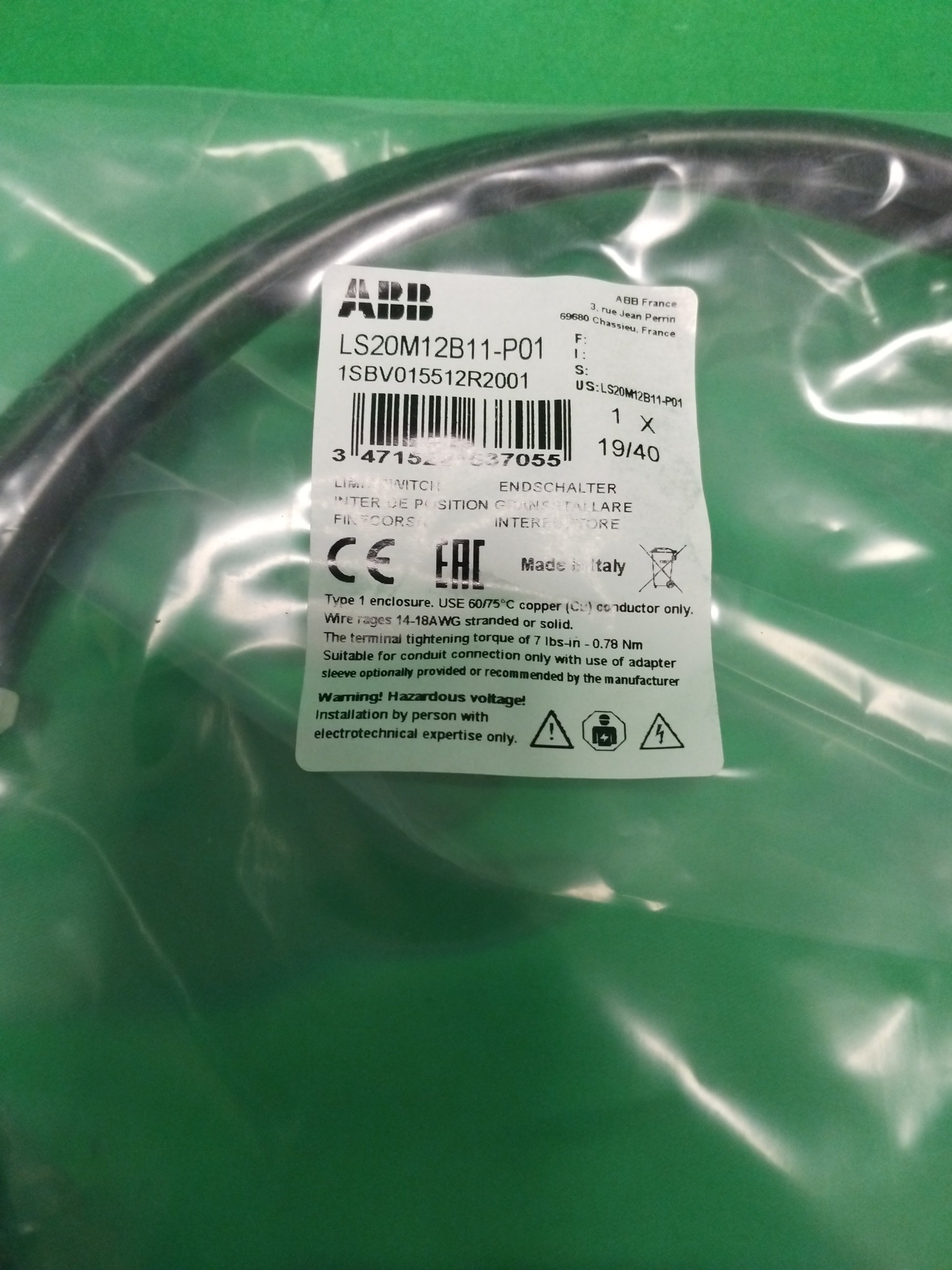 ABB LS20M12B11-P01 LS20M12B11P01 1SBV015512R2001