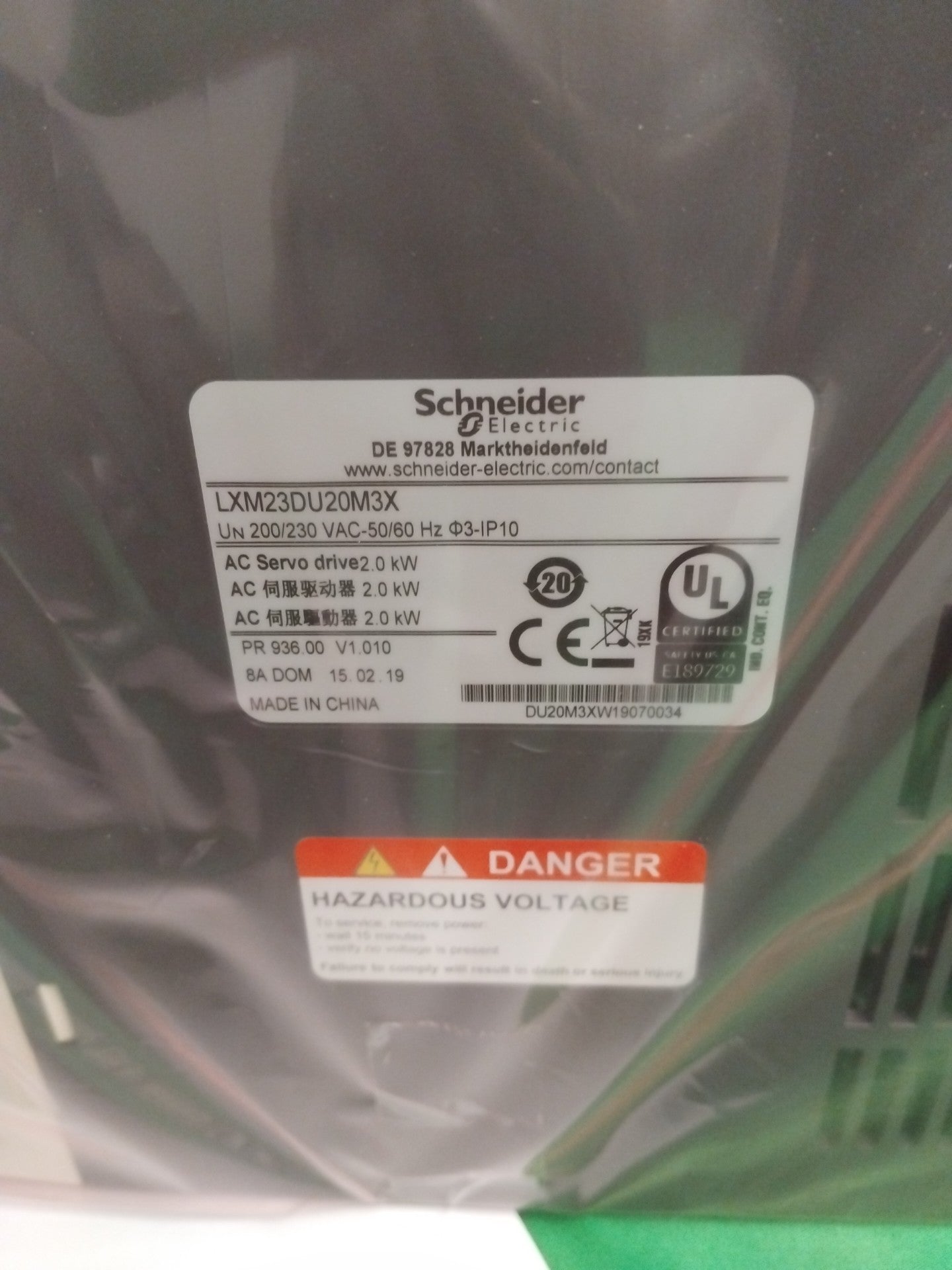 Schneider-Electric LXM23DU20M3X LXM23DU20M3X LEXIUM 23 SERVO DRIVE 2.0 KW