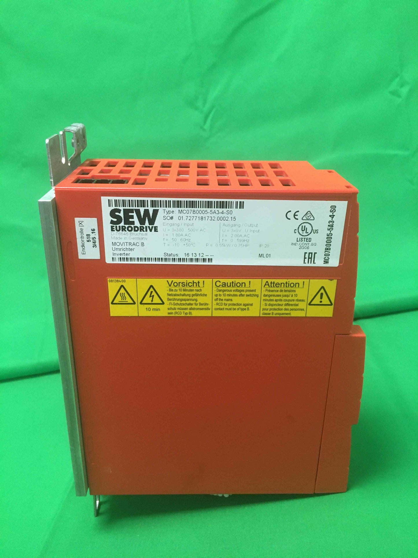 SEW EURODRIVE MC07B0005-5A3-4-S0 MC07B00055A34S0