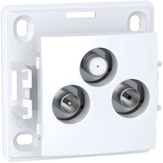 Schneider Electric-ALB61329PW-Reconditionné - Alréa- Prise TV Radio -1 entrée hertz+sat-3 sorties TV FM SAT