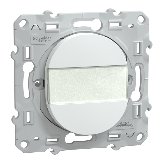 Schneider Electric-S320266W-Reconditionné - Ovalis - poussoir à fermeture avec porte-étiquette - 10AX- Blanc