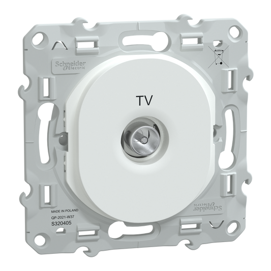 Schneider Electric-S320405W-Reconditionné - Ovalis - prise TV simple - Blanc