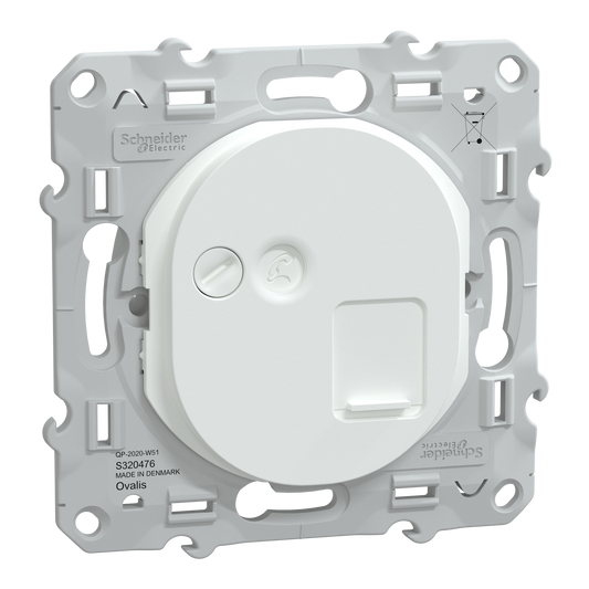 Schneider Electric-S320476W-Reconditionné - Ovalis - prise RJ45 cat.6 STP- grade 2TV min à grade 3TV - Blanc