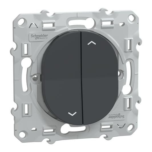 Schneider Electric-S340208W-Reconditionné - Ovalis- interrupteur 2 boutons pour volet roulant 6AX Anthracite