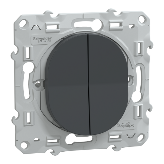 Schneider Electric-S340214W-Reconditionné - Ovalis - double va et vient - 10AX - Anthracite