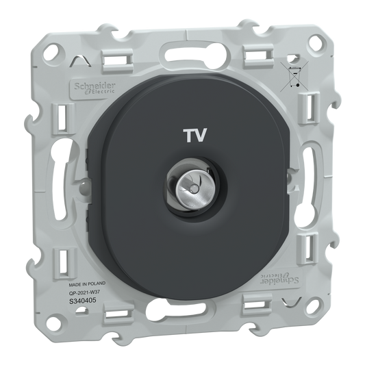 Schneider Electric-S340405W-Reconditionné - Ovalis - prise TV simple - Anthracite