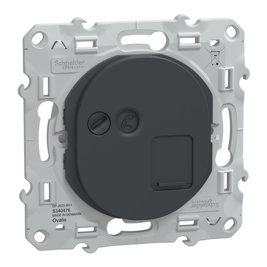 Schneider Electric-S340476W-Reconditionné - Ovalis - prise RJ45 cat.6 STP -grade 2TV min à grade 3TV - Anth.
