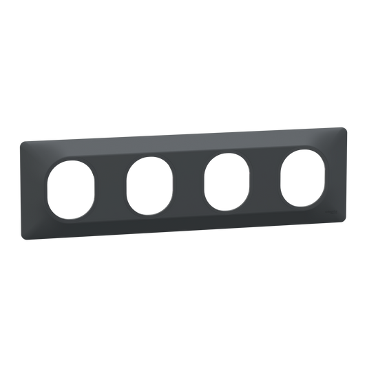 Schneider Electric-S340708W-Reconditionné - Ovalis- plaque de finition - 4 p horiz - entraxe 71mm anthracite