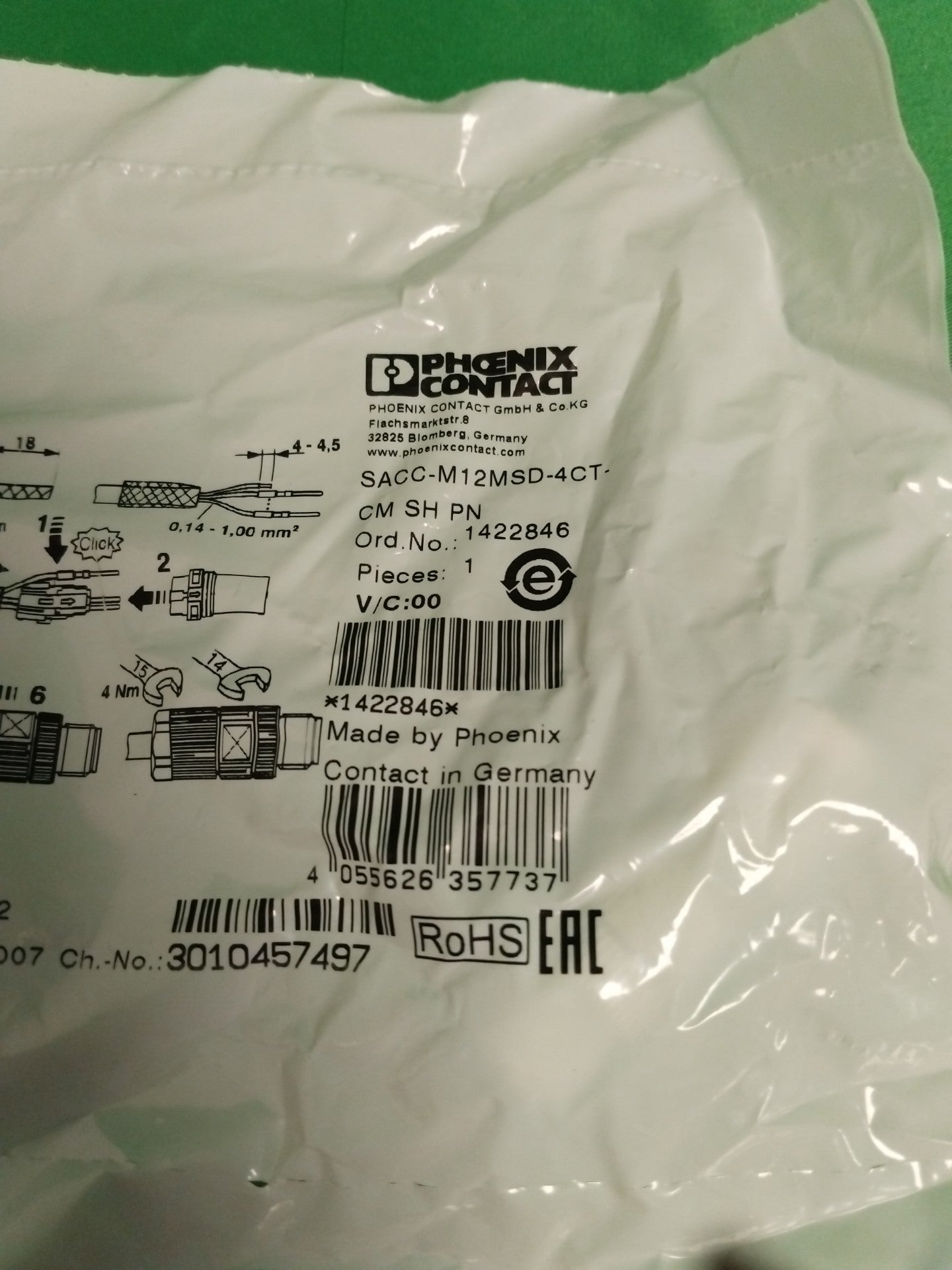 Phoenix Contact SACC-M12MSD-4CT-CM SH PN SACCM12MSD4CTCMSHPN