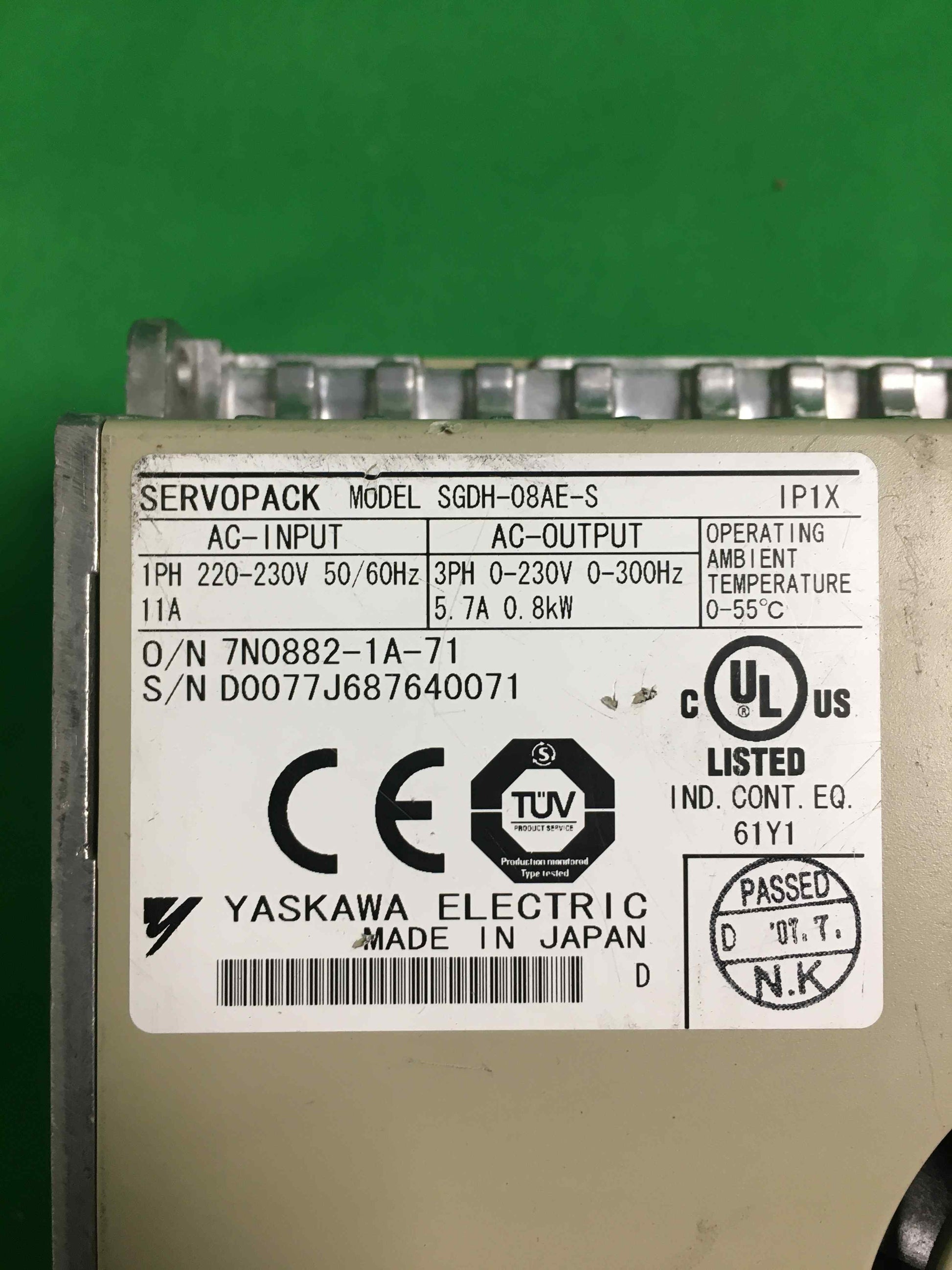 YASKAWA ELECTRIC SGDH-08AE-S SGDH08AES