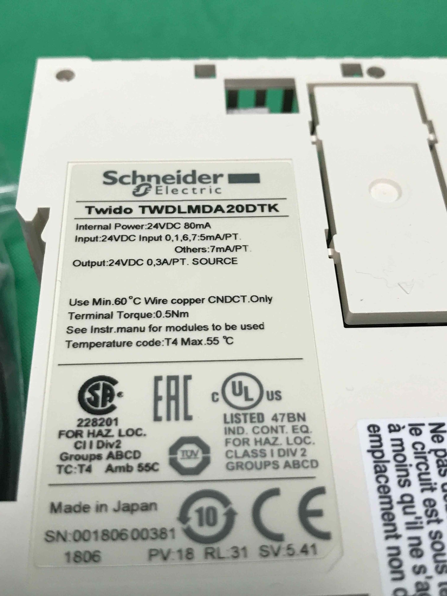 SCHNEIDER ELECTRIC TWDLMDA20DTK TWDLMDA20DTK ( 18 months warranty )