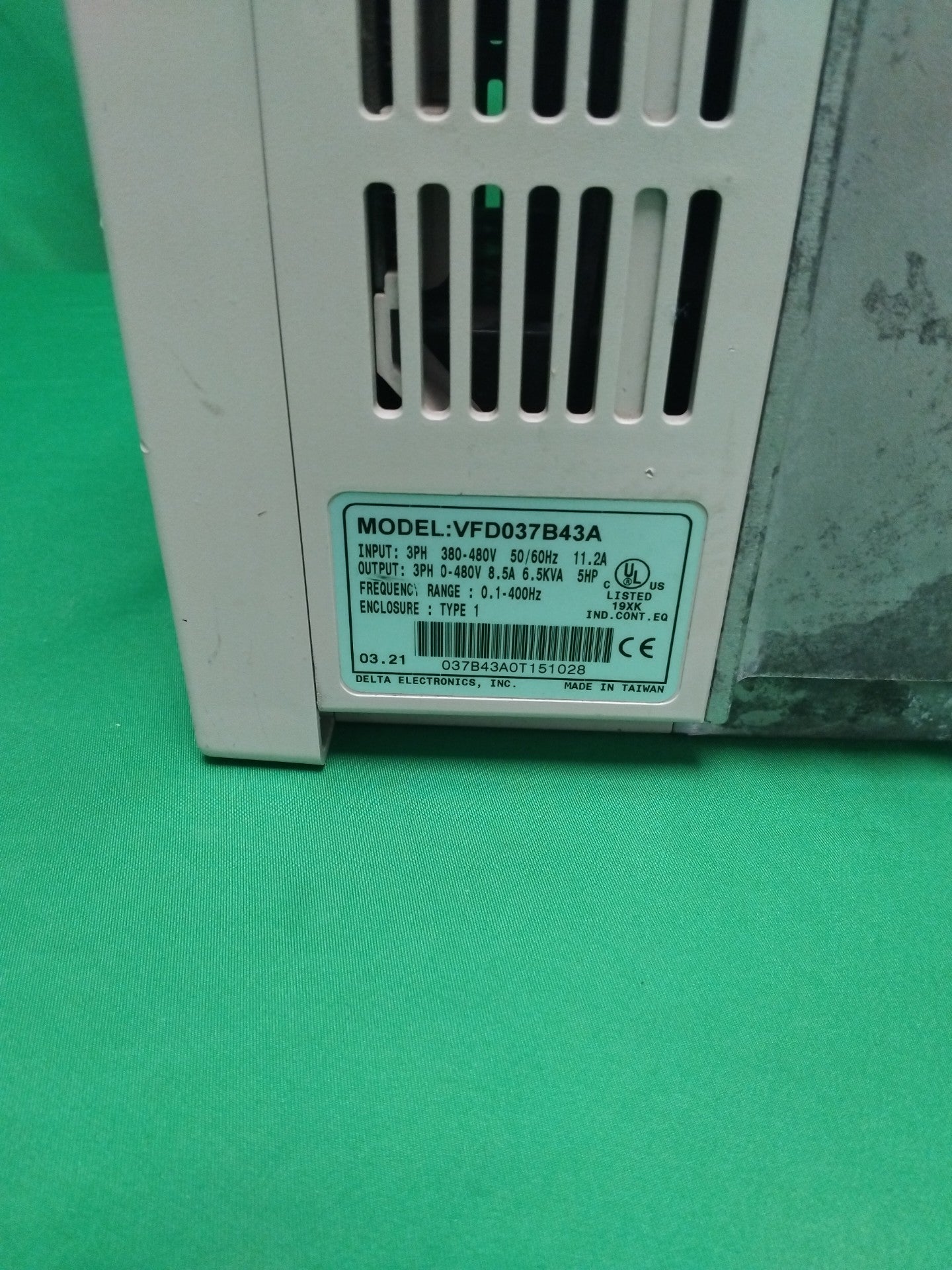 DELTA ELECTRONICS VFD037B43A VFD037B43A Defective