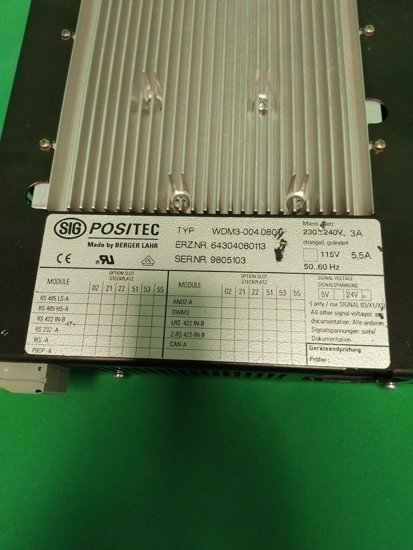 BERGER LAHR WDM3-004.0801 WDM30040801 POSITEC