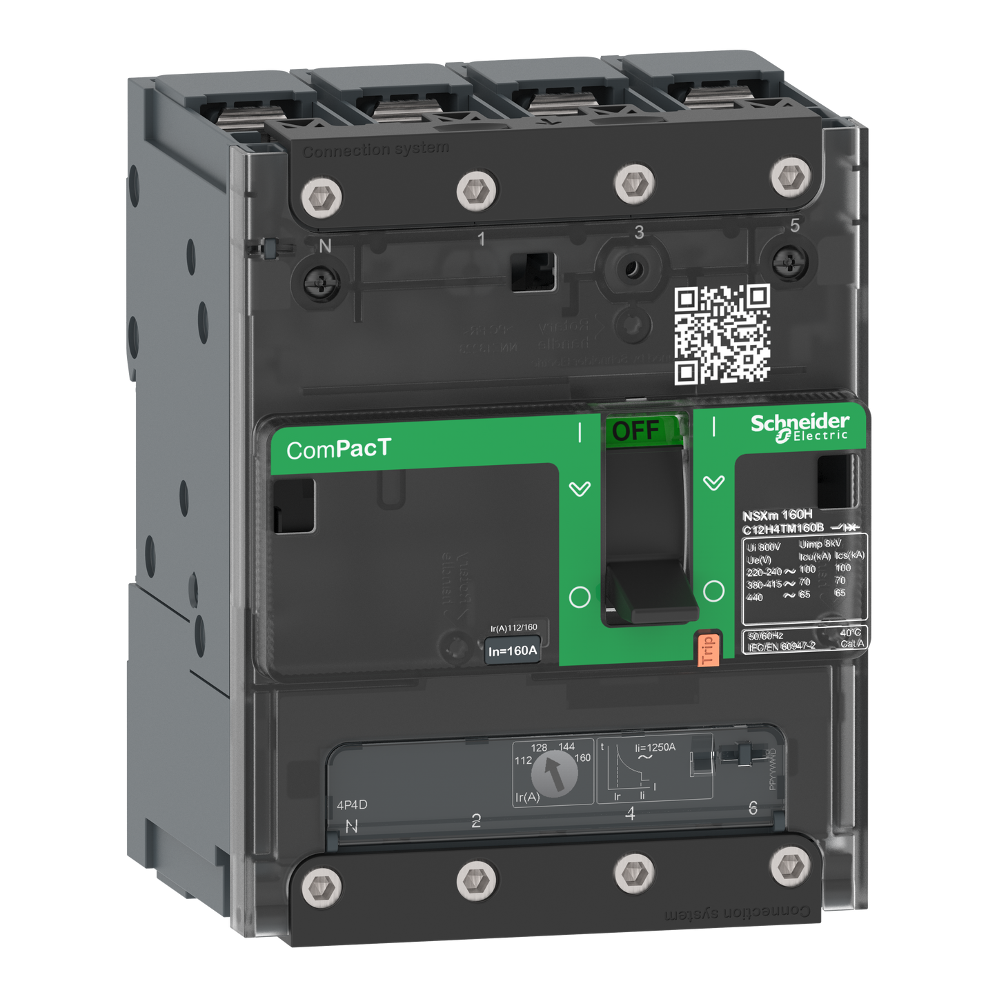 Schneider Electric-C11E4TM040B-ComPacT NSXmE - disjoncteur - TM-D 40A - 4P4D - 16kA - borne à cosses