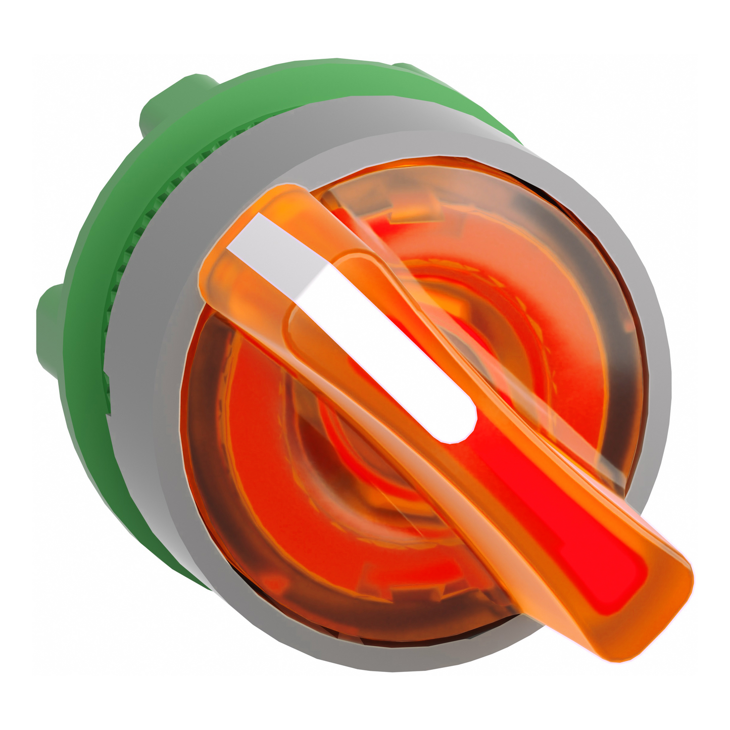 Schneider Electric-ZB5AK1453C0-Harmony XB5 - tête bouton tournant lum - Ø22 - col grise - 2 pos à rap. - orange