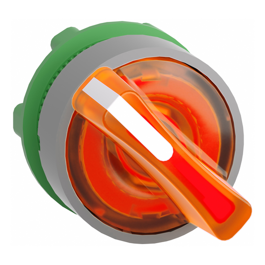 Schneider Electric-ZB5AK1453C0-Harmony XB5 - tête bouton tournant lum - Ø22 - col grise - 2 pos à rap. - orange