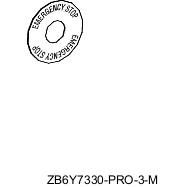 Schneider Electric-ZB6Y7330-Harmony ZB6 - étiquette - Ø16 - Ø45mm - EMERGENCY STOP