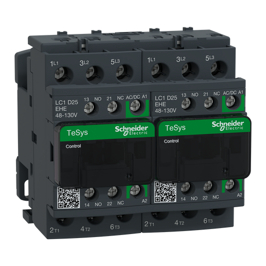 Schneider Electric-LC2D25EHE-TeSys D - contacteur inverseur - 3P(3 NO) - AC3 - <= 440V 25A - 48 à 130Vca-cc